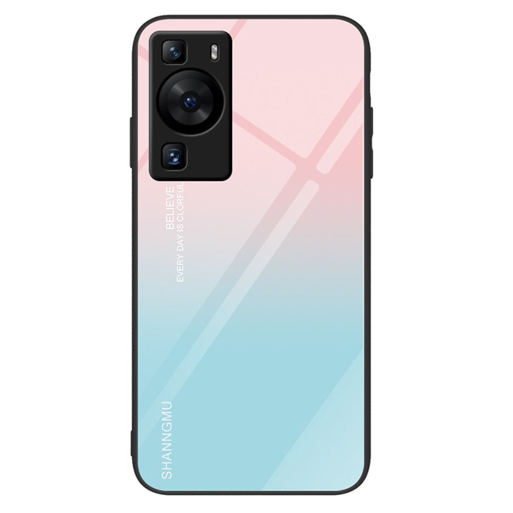 Huawei P60 Reptåligt Härdat Glas Bakstycke PC+TPU Mönster Tryck mobilskal