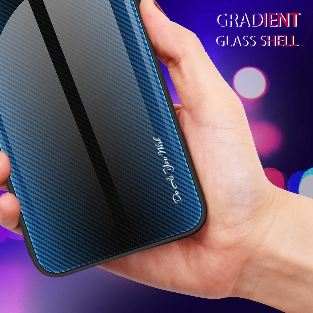 Xiaomi Redmi Note 12 Turbo / Poco F5 5G Kolfibertextur Skal Härdat Glas Baksida + Mjukt TPU mobilskal