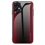 For Xiaomi Redmi Note 12 4G Tempered Glass Back Case Carbon Fiber Texture Soft TPU Frame Phone Cover