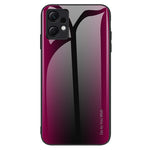 For Xiaomi Redmi Note 12 4G Tempered Glass Back Case Carbon Fiber Texture Soft TPU Frame Phone Cover