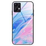 For Xiaomi Redmi Note 12 4G Marble Pattern Phone Case Tempered Glass+PC+TPU Hybrid Anti-Drop Shell