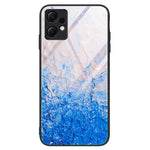 For Xiaomi Redmi Note 12 4G Marble Pattern Phone Case Tempered Glass+PC+TPU Hybrid Anti-Drop Shell
