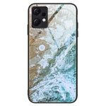 For Xiaomi Redmi Note 12 4G Marble Pattern Phone Case Tempered Glass+PC+TPU Hybrid Anti-Drop Shell
