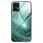 For Xiaomi Redmi Note 12 4G Marble Pattern Phone Case Tempered Glass+PC+TPU Hybrid Anti-Drop Shell