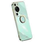 XINLI För Huawei P60 Galvaniserad mobilskal Ring Stöd Mjukt TPU mobilskal