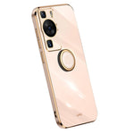 XINLI For Huawei P60 Electroplating Phone Case Ring Kickstand Soft TPU Phone Cover