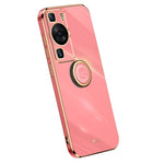 XINLI For Huawei P60 Electroplating Phone Case Ring Kickstand Soft TPU Phone Cover