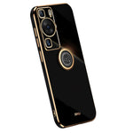 XINLI For Huawei P60 Electroplating Phone Case Ring Kickstand Soft TPU Phone Cover