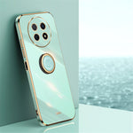 XINLI For Huawei Enjoy 60X Ring Kickstand Electroplating Phone Cover Soft TPU Anti-Fall Back Case