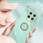 XINLI For Huawei Enjoy 60X Ring Kickstand Electroplating Phone Cover Soft TPU Anti-Fall Back Case
