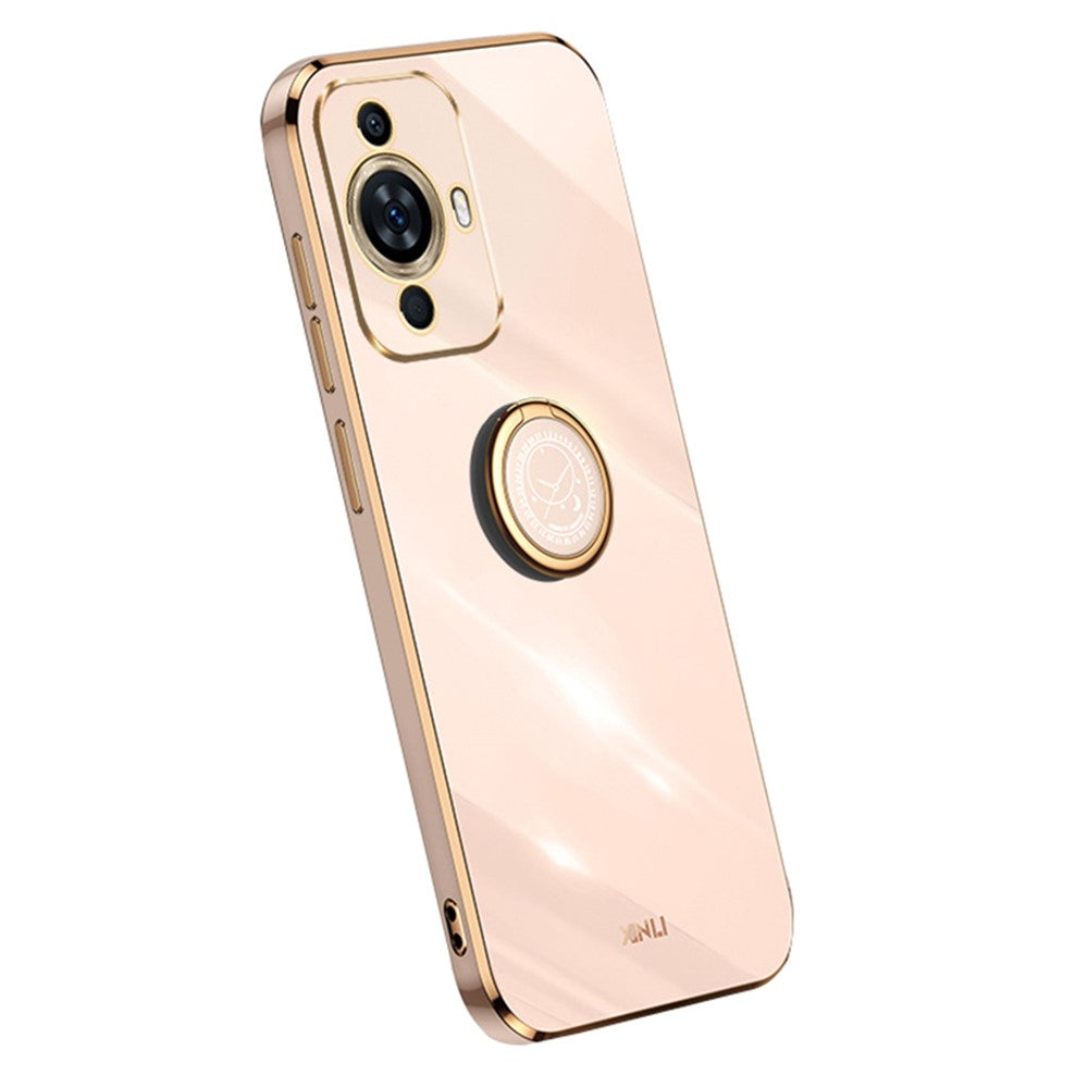 XINLI För Huawei Nova 11 Pro / Nova 11 Ultra Ringstativ Elektropläterat mobilskal Mjukt TPU Skyddsfodral