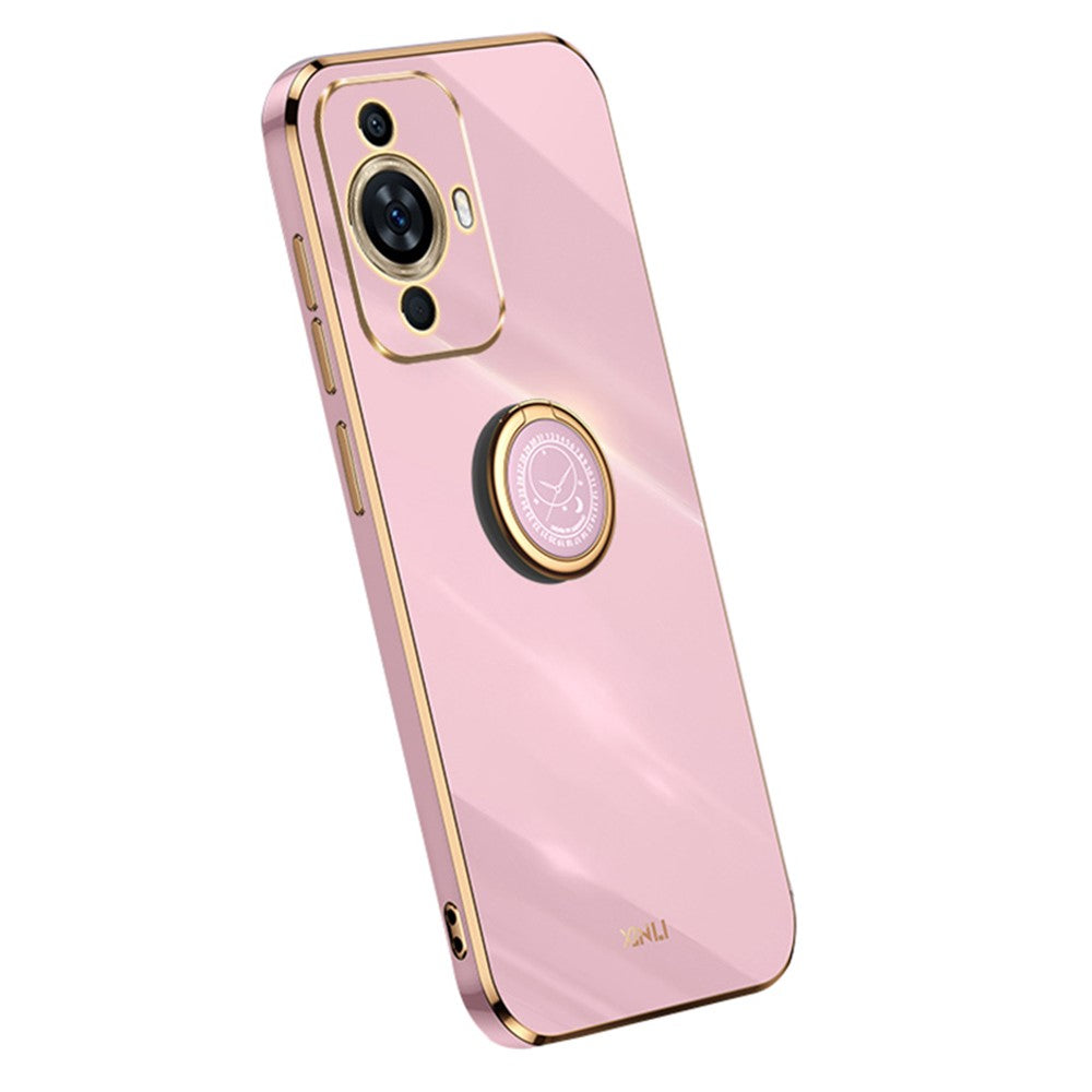XINLI For Huawei nova 11 Pro / nova 11 Ultra Ring Kickstand Electroplated Phone Case Soft TPU Protective Cover