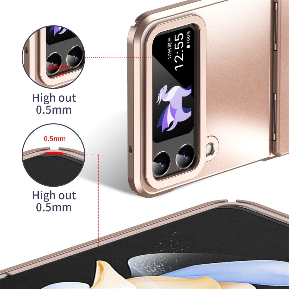 Hard PC Phone Case for Samsung Galaxy Z Flip4 5G, Matte Electroplating Folding Phone Cover