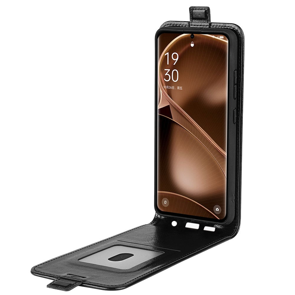 Vertical Flip Phone Case for Oppo Find X6 PU Leather Crazy Horse Texture Card Slot Cover