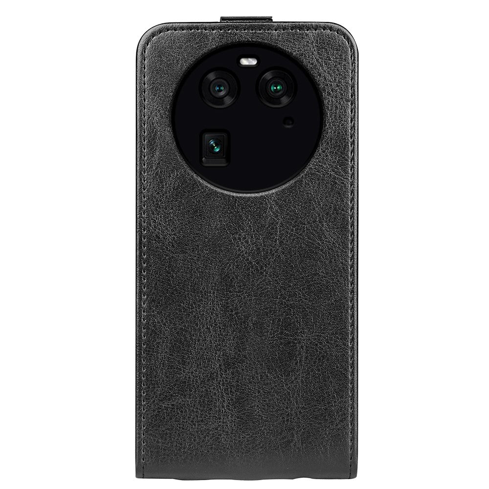 Vertical Flip Phone Case for Oppo Find X6 PU Leather Crazy Horse Texture Card Slot Cover