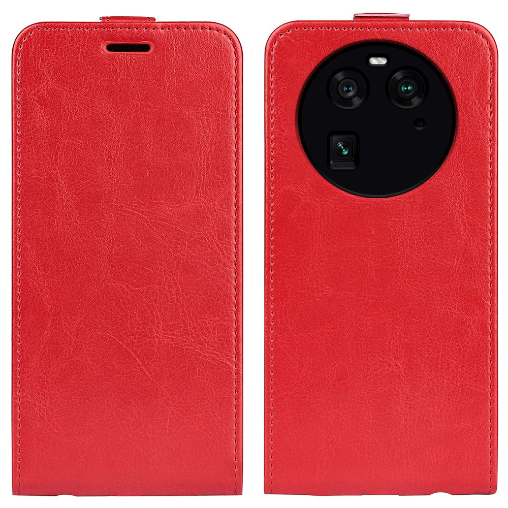 Vertical Flip Phone Case for Oppo Find X6 PU Leather Crazy Horse Texture Card Slot Cover
