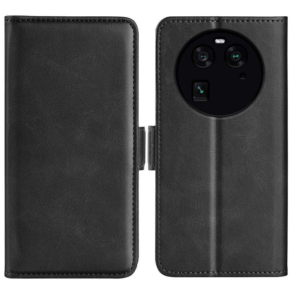 For Oppo Find X6 Magnetic Phone Cover PU Leather Wallet Phone Case Calf Texture Stand Phone Shell