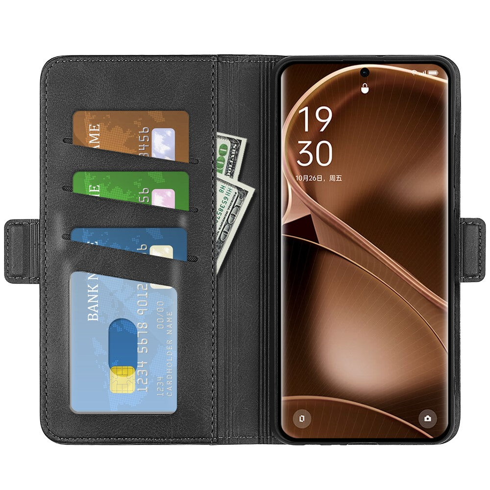 For Oppo Find X6 Magnetic Phone Cover PU Leather Wallet Phone Case Calf Texture Stand Phone Shell