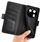 For Oppo Find X6 Magnetic Phone Cover PU Leather Wallet Phone Case Calf Texture Stand Phone Shell