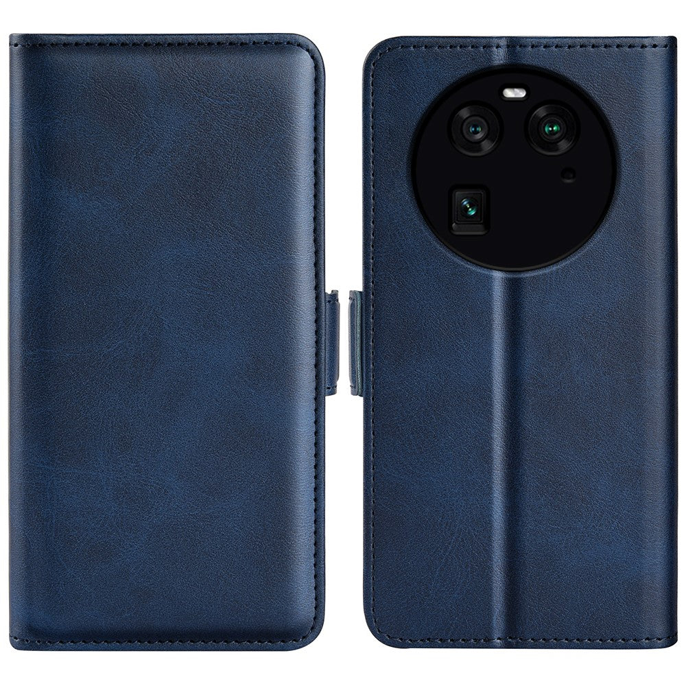 For Oppo Find X6 Magnetic Phone Cover PU Leather Wallet Phone Case Calf Texture Stand Phone Shell