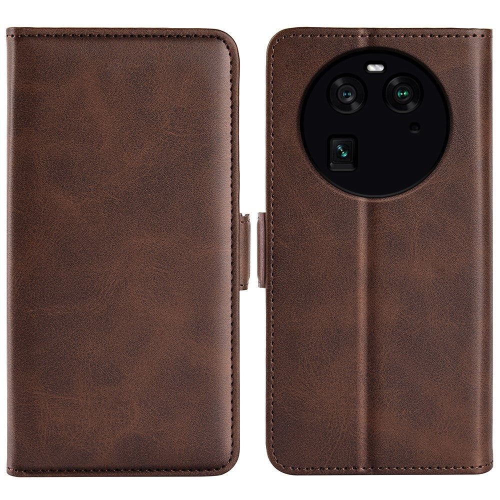 For Oppo Find X6 Magnetic Phone Cover PU Leather Wallet Phone Case Calf Texture Stand Phone Shell