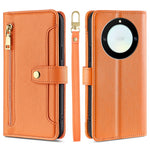 For Honor X40 5G / X9a 5G / Magic5 Lite 5G Leather Wallet Cover Zipper Pocket Phone Stand Case with 2 Straps