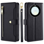 For Honor X40 5G / X9a 5G / Magic5 Lite 5G Leather Wallet Cover Zipper Pocket Phone Stand Case with 2 Straps