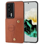 For Huawei P60 / P60 Pro Kickstand Case Card Holder PU Leather Coated TPU Phone Case with Car Mount Metal Sheet