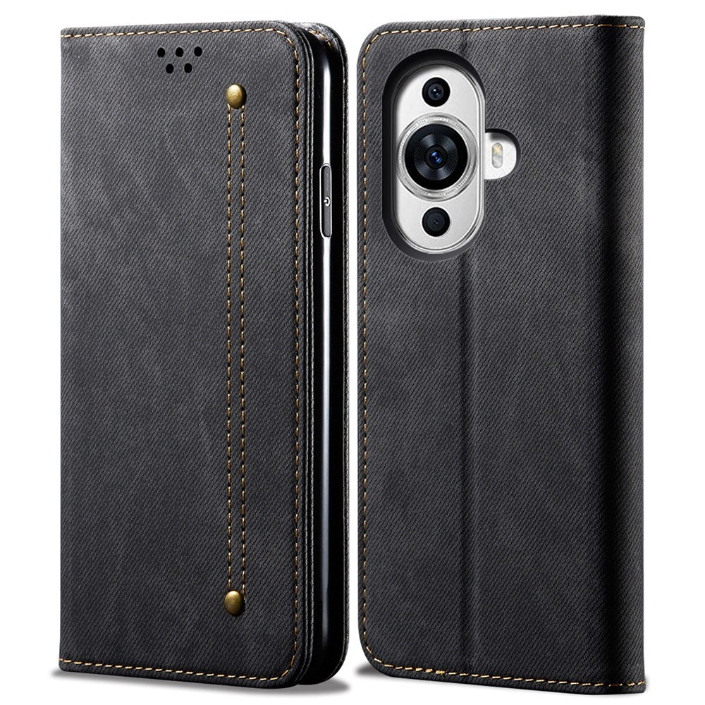 For Huawei nova 11 / nova 12s 4G / nova 12 Lite 4G Wallet Stand Phone Case PU Leather Jeans Cloth Texture Phone Cover