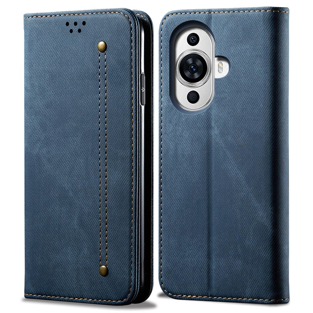 For Huawei nova 11 / nova 12s 4G / nova 12 Lite 4G Wallet Stand Phone Case PU Leather Jeans Cloth Texture Phone Cover