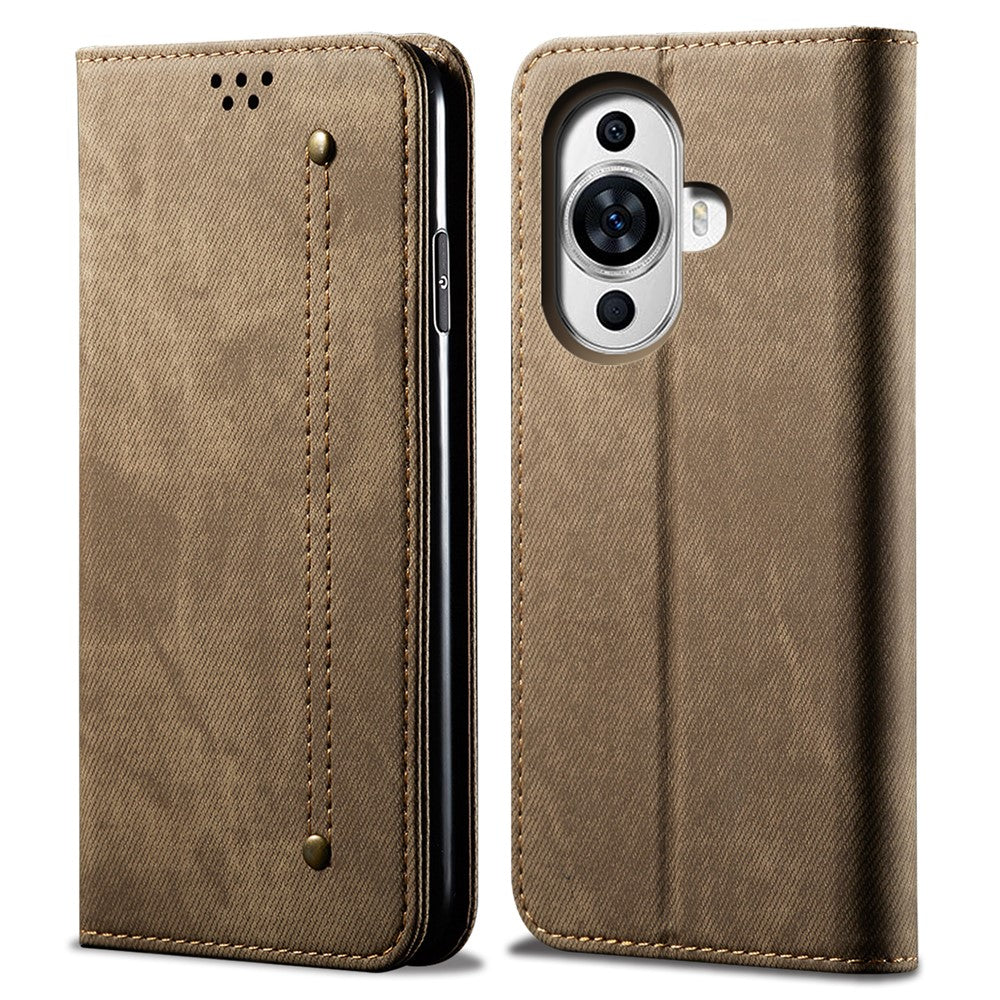 For Huawei nova 11 / nova 12s 4G / nova 12 Lite 4G Wallet Stand Phone Case PU Leather Jeans Cloth Texture Phone Cover