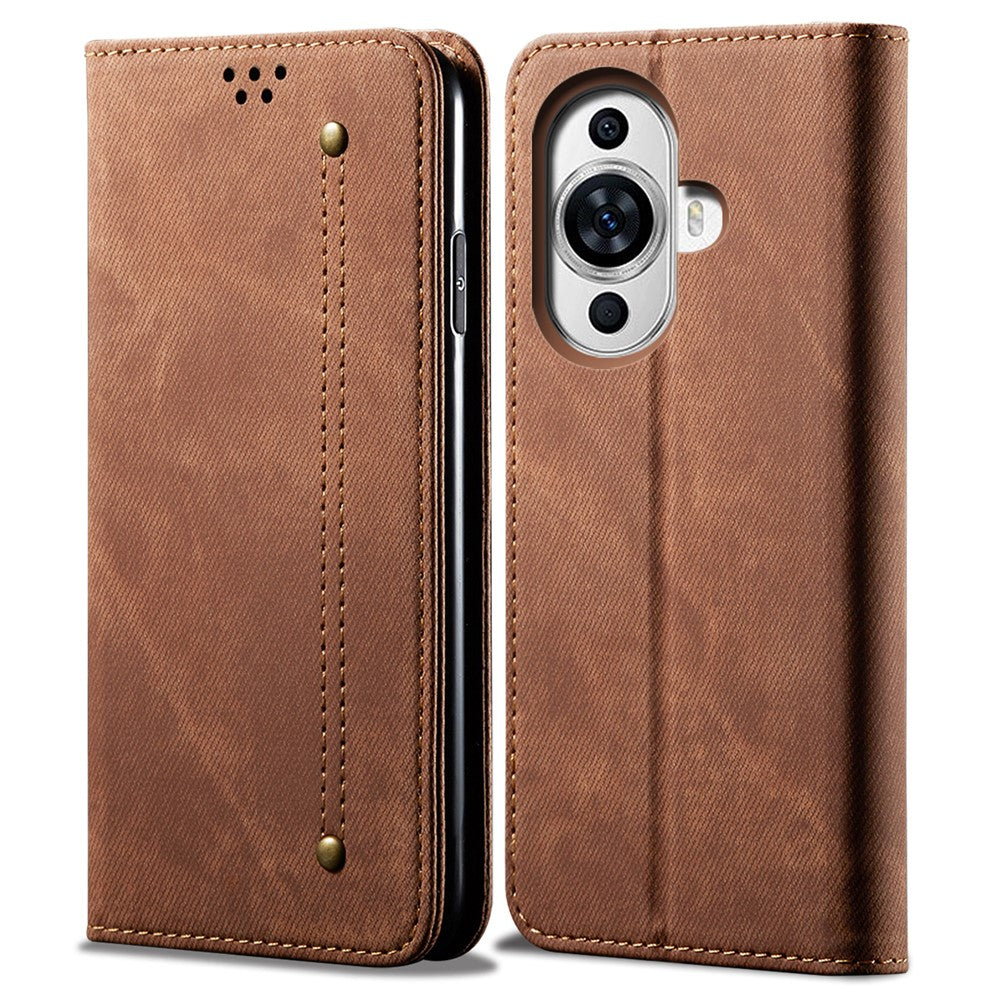 For Huawei nova 11 / nova 12s 4G / nova 12 Lite 4G Wallet Stand Phone Case PU Leather Jeans Cloth Texture Phone Cover