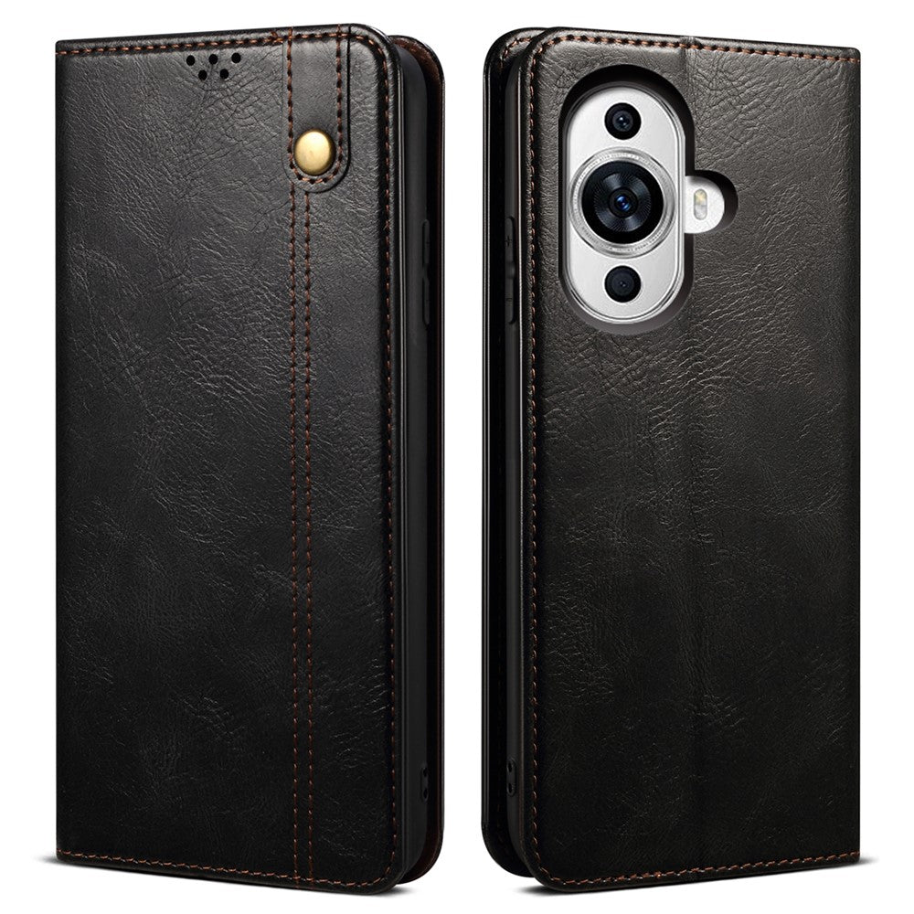 For Huawei nova 11 / nova 12s 4G / nova 12 Lite 4G Leather Cell Phone Cover Waxy Crazy Horse Texture Stand Wallet Phone Case
