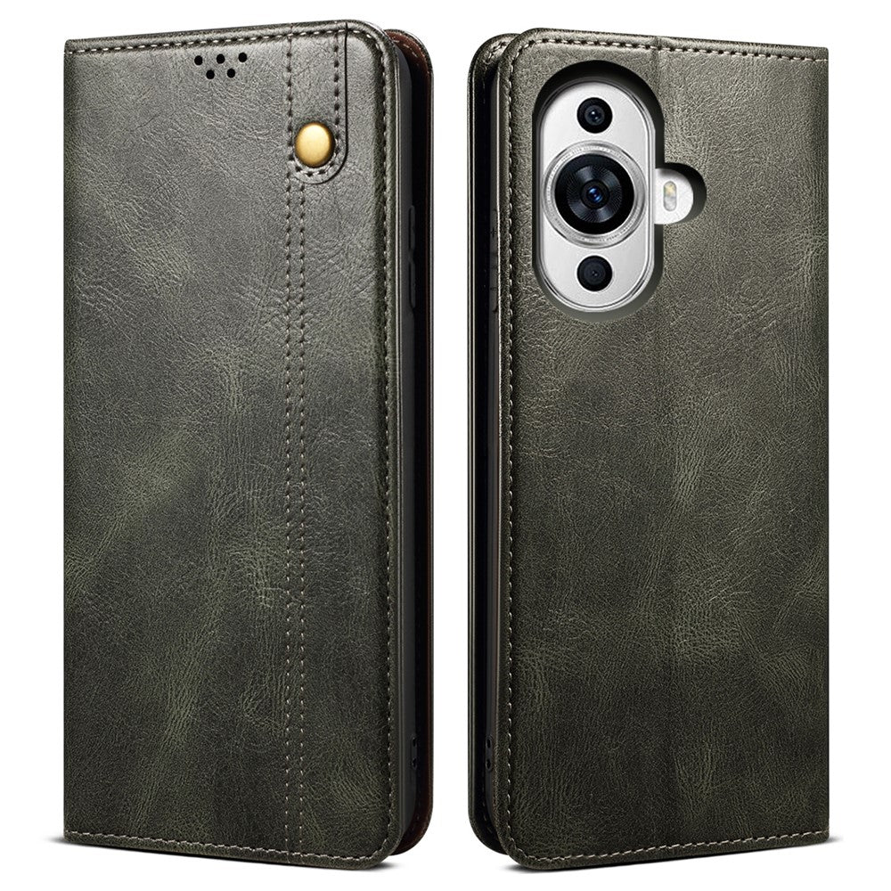 For Huawei nova 11 / nova 12s 4G / nova 12 Lite 4G Leather Cell Phone Cover Waxy Crazy Horse Texture Stand Wallet Phone Case
