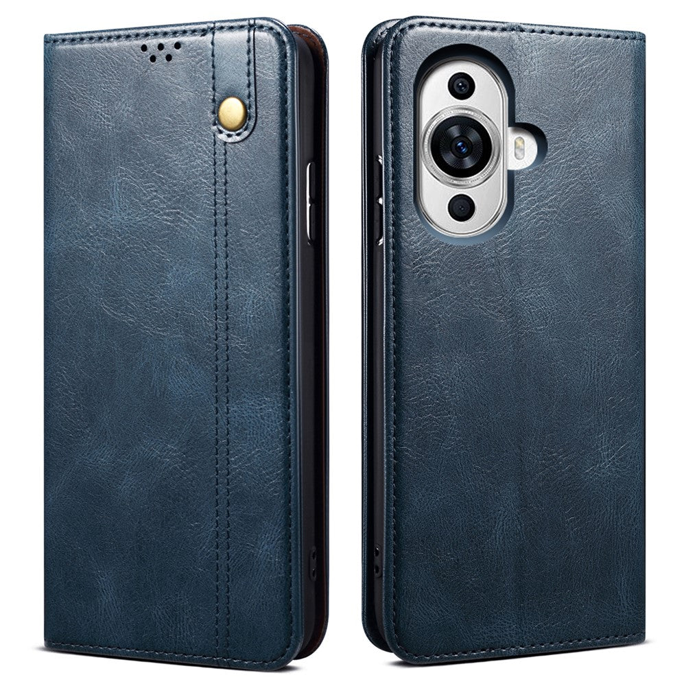 For Huawei nova 11 / nova 12s 4G / nova 12 Lite 4G Leather Cell Phone Cover Waxy Crazy Horse Texture Stand Wallet Phone Case