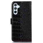 Til Samsung Galaxy M54 5G / F54 5G RFID Blokerende Pung Etui Ægte Koskind Krokodille Tekstur Stand Telefon Cover