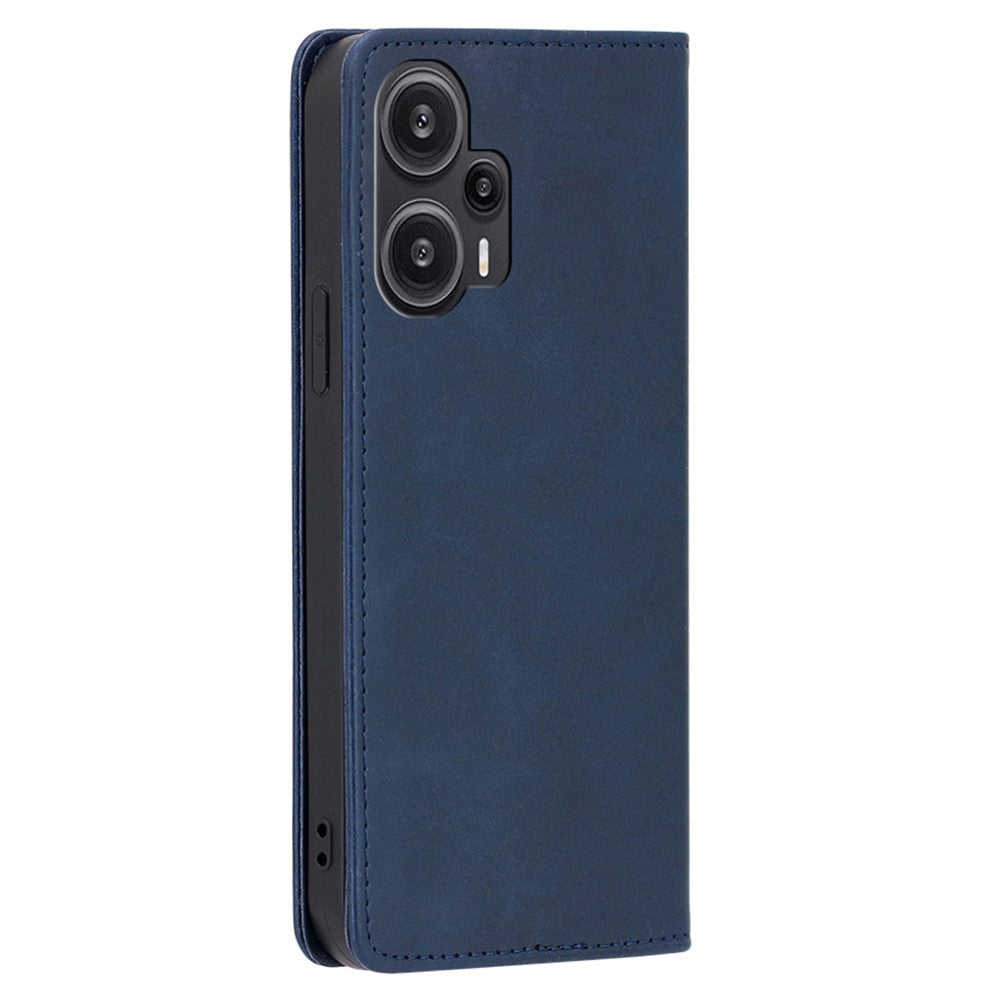 For Xiaomi Redmi Note 12 Turbo / Poco F5 5G Calf Texture Case Stand PU Leather Wallet Phone Shell