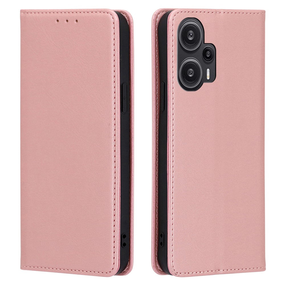 Xiaomi Redmi Note 12 Turbo / Poco F5 5G Kalvstrukturskal Stativ PU-läder Plånboksskal mobilskal
