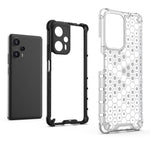For Xiaomi Redmi Note 12 Turbo / Poco F5 5G Honeycomb Texture Phone Case TPU+PC Anti-drop Smartphone Cover