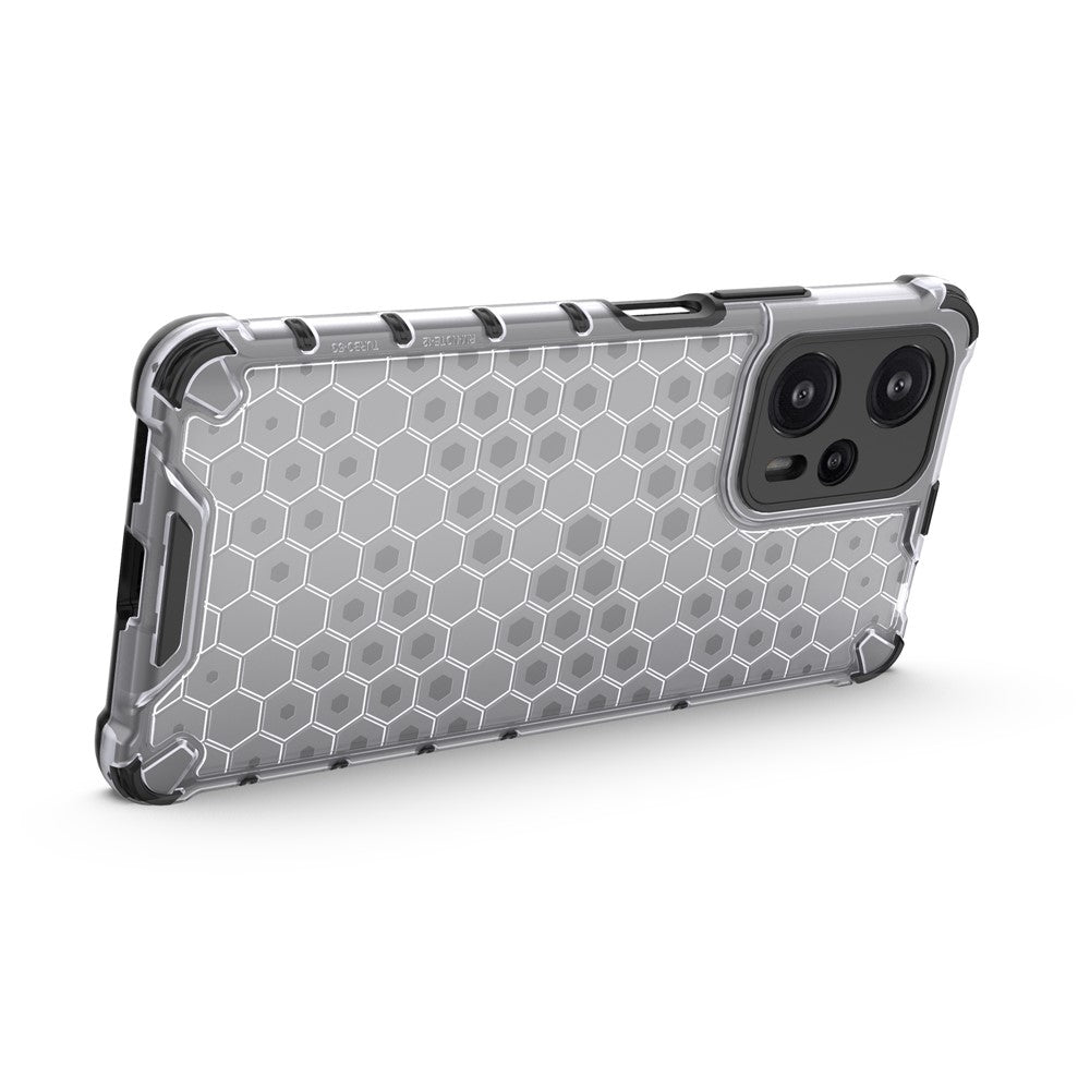 For Xiaomi Redmi Note 12 Turbo / Poco F5 5G Honeycomb Texture Phone Case TPU+PC Anti-drop Smartphone Cover