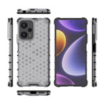 For Xiaomi Redmi Note 12 Turbo / Poco F5 5G Honeycomb Texture Phone Case TPU+PC Anti-drop Smartphone Cover