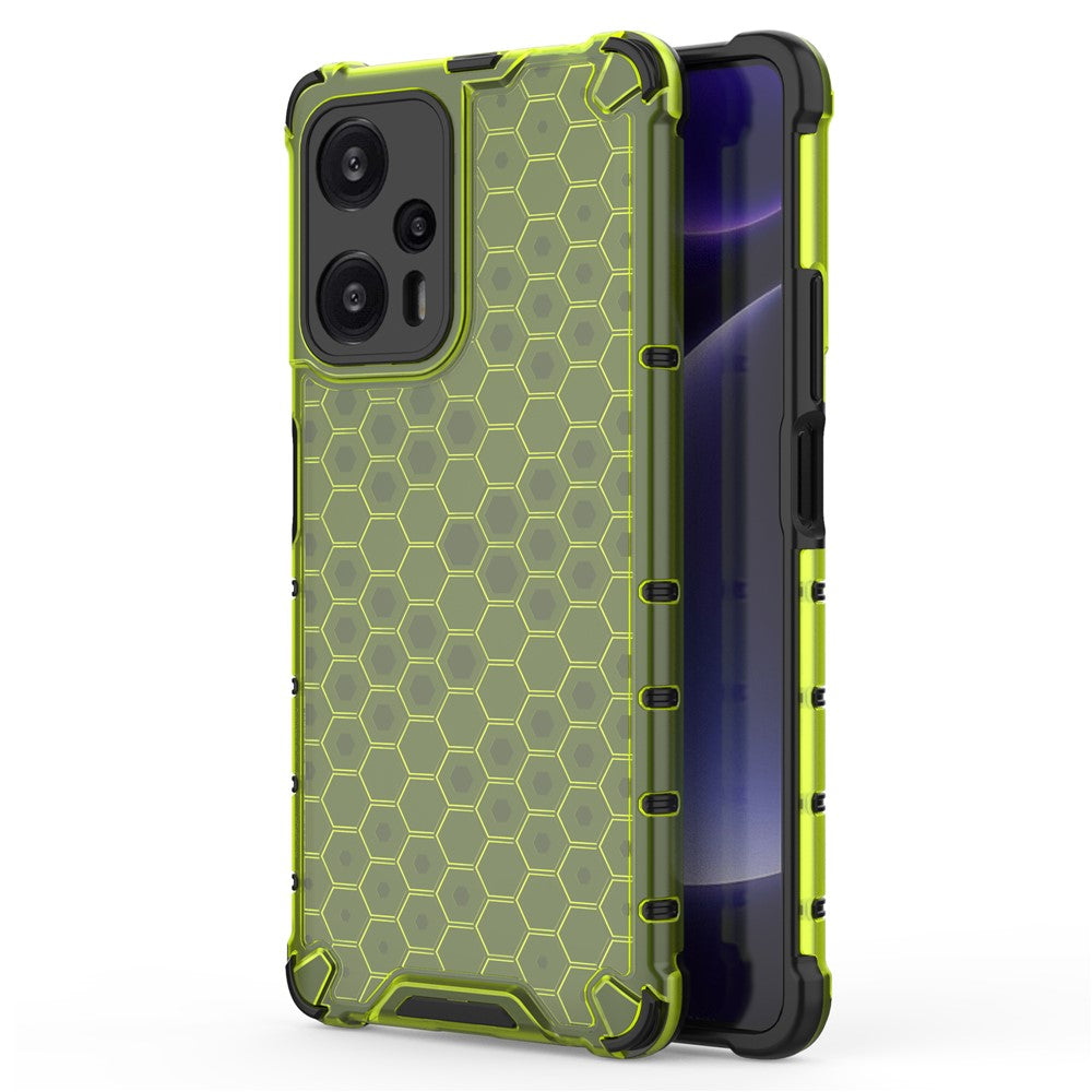 For Xiaomi Redmi Note 12 Turbo / Poco F5 5G Honeycomb Texture Phone Case TPU+PC Anti-drop Smartphone Cover