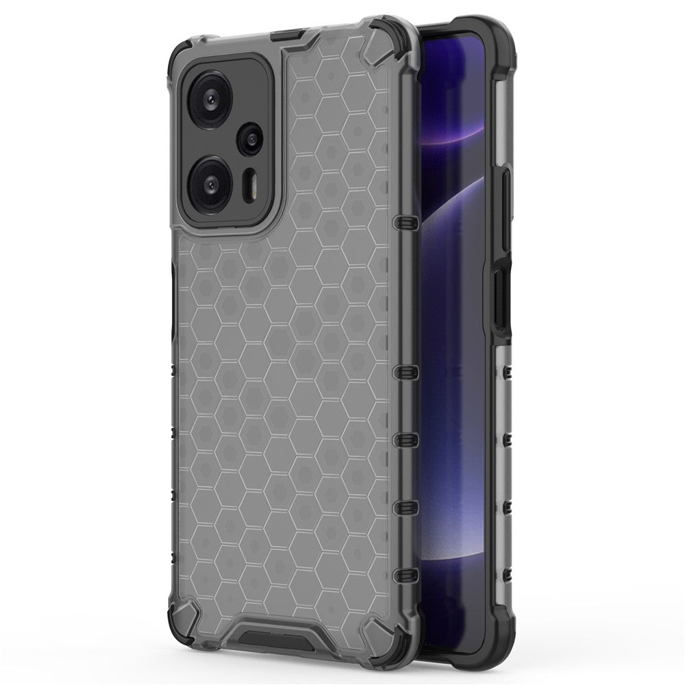 For Xiaomi Redmi Note 12 Turbo / Poco F5 5G Honeycomb Texture Phone Case TPU+PC Anti-drop Smartphone Cover