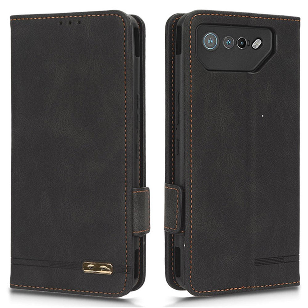 Til Asus ROG Phone 7 Ultimate 5G / ROG Phone 7 5G Hardware Decor PU Læder Telefoncover Pung Stativ Cover