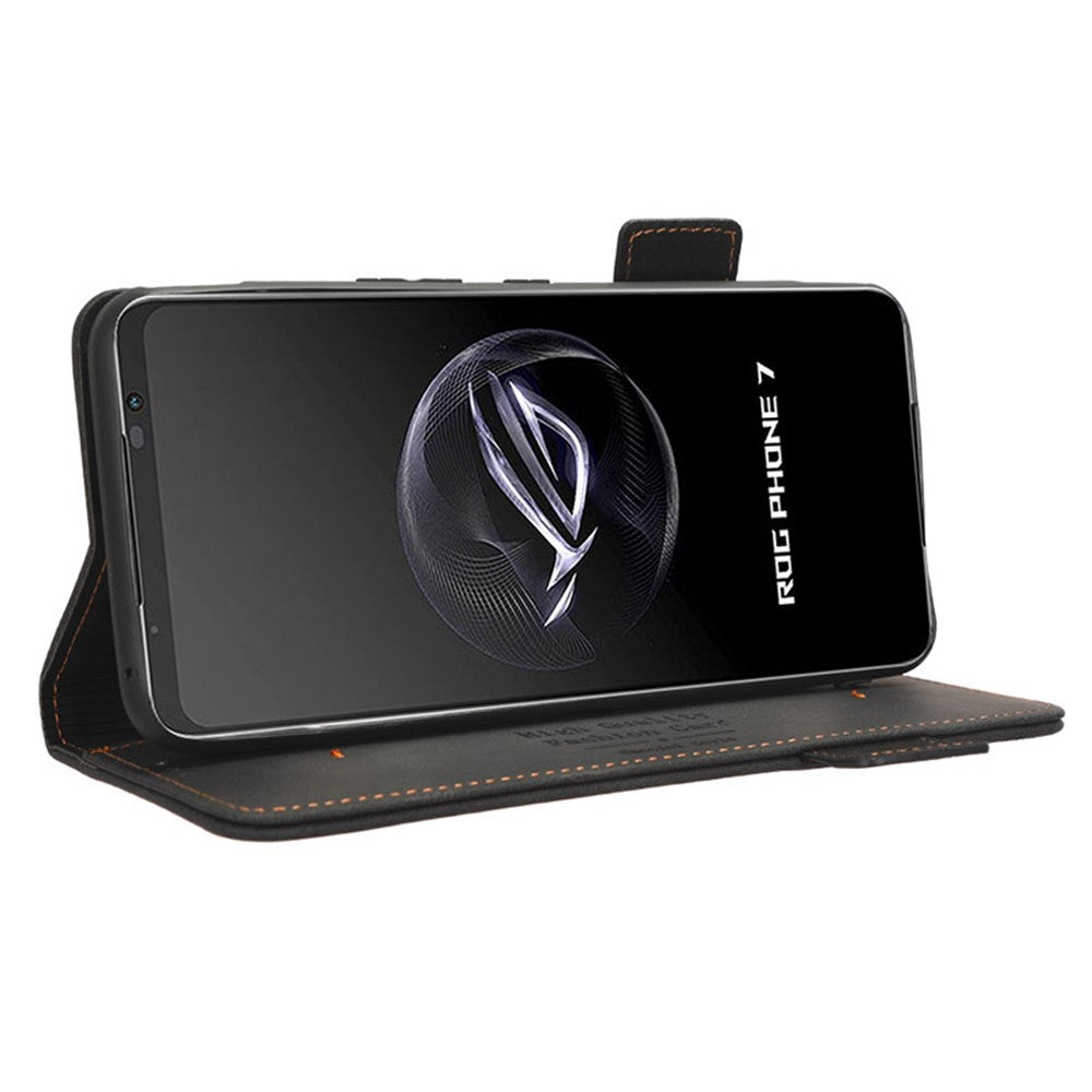 Til Asus ROG Phone 7 Ultimate 5G / ROG Phone 7 5G Hardware Decor PU Læder Telefoncover Pung Stativ Cover