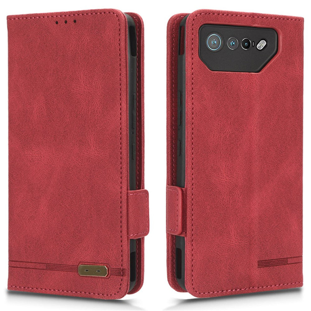 Til Asus ROG Phone 7 Ultimate 5G / ROG Phone 7 5G Hardware Decor PU Læder Telefoncover Pung Stativ Cover