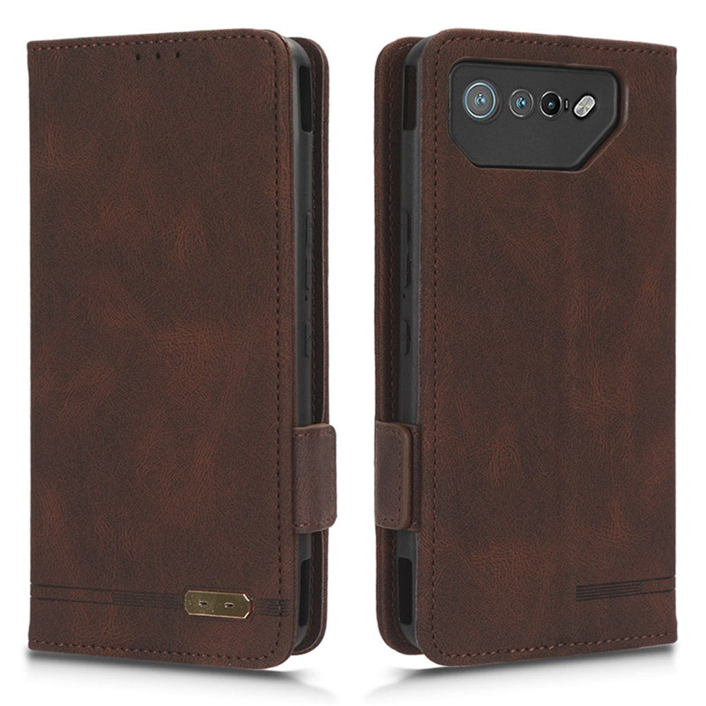 Til Asus ROG Phone 7 Ultimate 5G / ROG Phone 7 5G Hardware Decor PU Læder Telefoncover Pung Stativ Cover