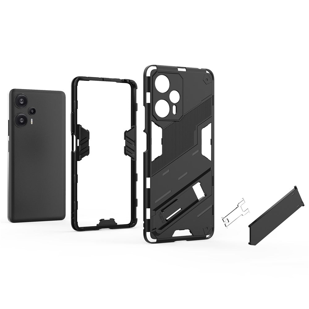 For Xiaomi Redmi Note 12 Turbo / Poco F5 5G Hard PC + Flexible TPU Phone Case Kickstand Shockproof Cover
