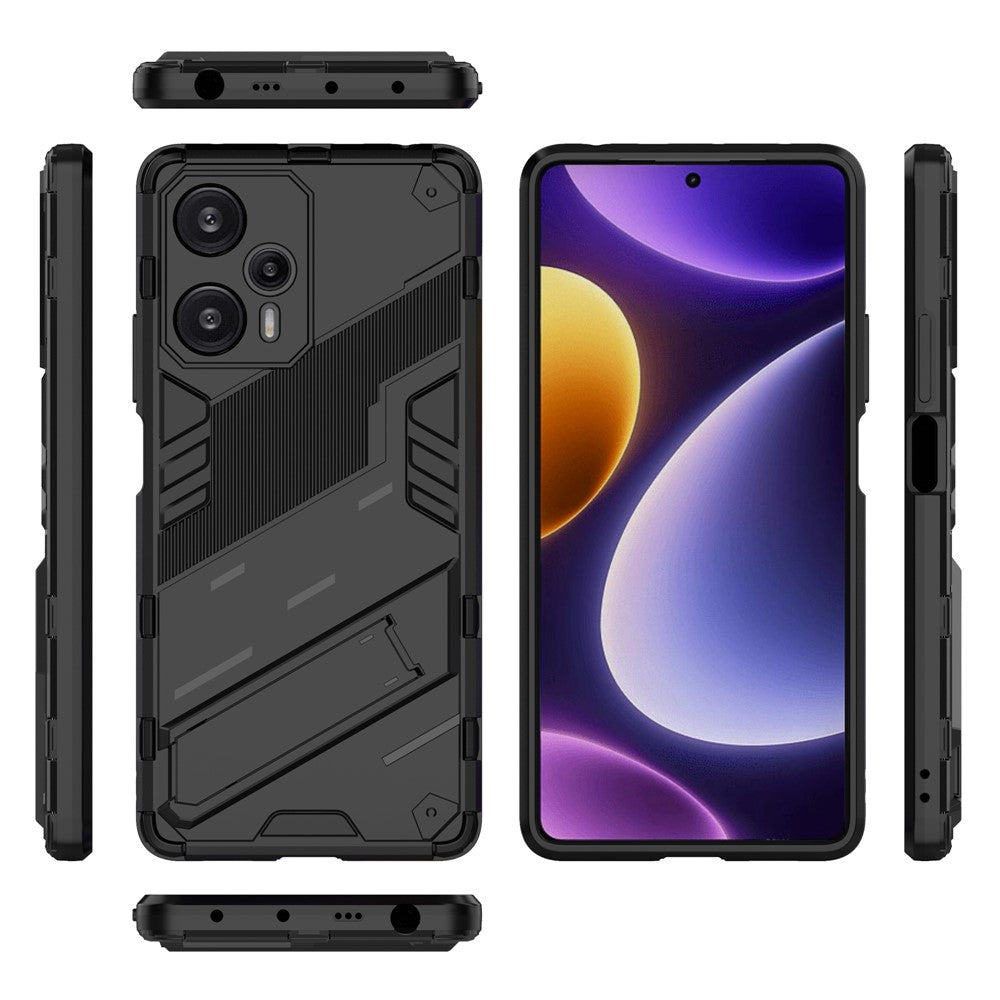 For Xiaomi Redmi Note 12 Turbo / Poco F5 5G Hard PC + Flexible TPU Phone Case Kickstand Shockproof Cover