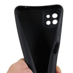 Til Samsung Galaxy A22 5G (EU-version) Fiberforing Gummibelagt TPU Cover Stødsikkert Telefoncover